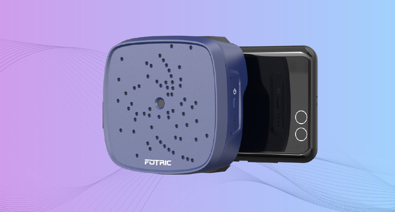 FOTRIC TD2 Geek smartphone acoustic imager visualizing sound waves in real time with colorful acoustic map display